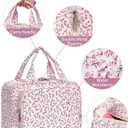Narwey Hanging Toiletry Bag for Women Travel Makeup Bag Organizer Toiletries Bag for Travel Size Essentials Accessories Cosmetics (Pink Flower (Medium))
