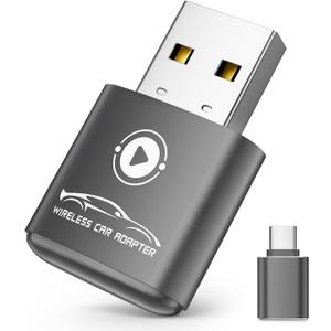 Wireless CarPlay Adapter for Apple iPhone2026 Upgraded Mini Design, Converts Factory Wired to Wireless Adapter for CarPlay, Plug and Play, Auto Connect Fast and Stable(Dark Gray)