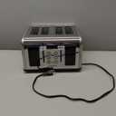 4 Slice Touch Screen Toaster, Easy-to-Use Digital Stainless Steel Toaster with Wide Slots, Reheat Defrost Cancel, Removable Crumb Tray, Silver