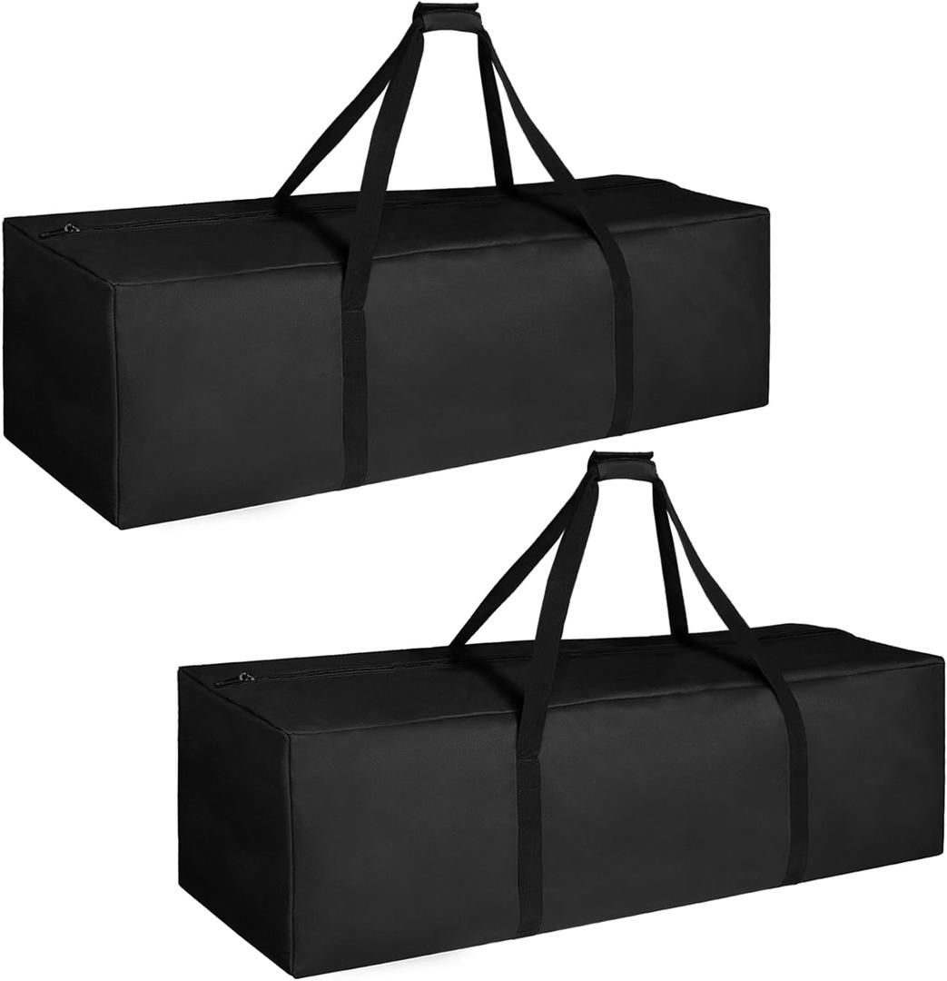Sports Duffle Bag - 332L 2PCS Extra Large Travel Duffel Luggage Bag with Upgrade Zipper, Sturdy & Water Resistant Long Duffle Bag for Camping Moving (Black 2Pack) 60" x 17" x 20" 2Pack