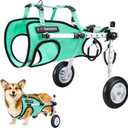 Nasjac Dog Wheelchair for Back Legs - Lightweight Portable Wheelchair with Reflective Stripes, Adjustable Pet Wheelchair Cart for Senior, Arthritis, Paralyzed, Injured, or Disabled Dogs (Medium, Green)