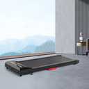 Flat Small Treadmill for Home Office, Fat Burning, Silent Fitness Equipment with Remote Control(Black, Red)