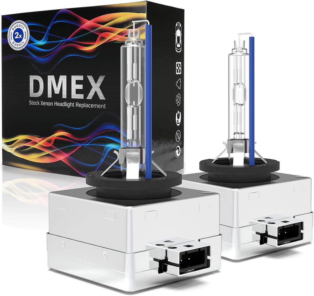 DMEX D1S HID Headlight Bulbs 6000K Cool White Xenon 35W 66144 66140 85140 85415 Replacement - Pack of 2 (Not fit Halogen Headlamp)