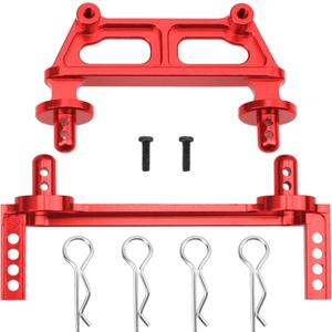 ShareGoo Metal Front & Rear Body Mounts Body Posts Compatible with Hyper Go H16BM H16DR H16 MJX 16207 16208 16209 16210 1/16 RC Car Upgrade Parts (Red)