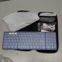 Foldable Keyboard and Mouse, Samsers Folding Bluetooth Keyboard Combo, 2.4G + BT5.0 x 2, Full-Size Portable Travel Keyboard & Rechargeable Wireless Mouse for Windows Android iOS Mac OS, Blue