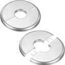 2-Pack Wall Split Flange, for 0.8 Inch/20mm OD Pipe ABS Escutcheon Plate Round Self-Adhesive Plumbing Cover Plates for Water Pipe/Faucet [Silver Tone]