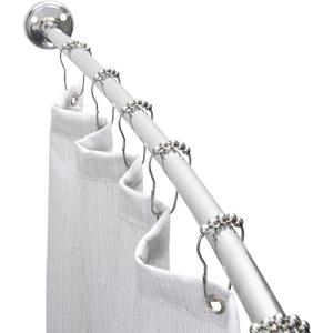Bath Bliss Curved Shower Rod | Adjustable 44"-78" Inch | Bathroom Shower Curtain and Liner Rod | 33% More Space | Wall Mounted | Easy Installation | Aluminum