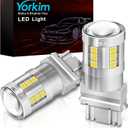 Yorkim 3157 LED Bulb White, 6500K high brightness 3156 led bulb with projector 3057 3056 3457 4157 bulb led Replacement Lamp for Turn Signal Reverse Brake Tail Lights or Day Running Light, Pack of 2