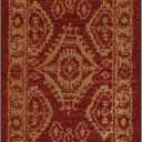 Maples Rugs Georgina Traditional Runner Rug  Made in USA  Washable, Non Slip Indoor Carpet for Hallway, Kitchen, and Laundry Room, 2' x 6', Red/Gold