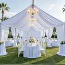 10 Panels 5ft(W) x 20ft(H) White Ceiling Drapes for Wedding Parties – 20 FT Extra Long Thick Polyester Wrinkle-Free Drapery Tent Decor Decorations for Birthday Party Ceremony Stage Swag