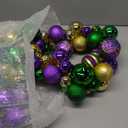6 Ft Mardi Gras Garland with Purple Green Gold Glitter Balls, Carnival Bead Decor for Front Door, Mantel, Wall and Fireplace, Festive Fat Tuesday Indoor Outdoor Party Supplies