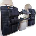 Truck Gun RackSet of 2, Seat Back Gun Rack with Adjustable Straps, 600D Oxford Cloth, Universal Rifle Holder, PVC Coated, Secure Storage Pockets for Hunting Gear, Easy to Install Vehicle Gun Rack (Black-Large_1)