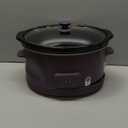 bella 6.0 Qt Programmable Slow Cooker, Ceramic Nonstick Coating, Adjustable Temperature & Cooking Times, Dishwasher Safe Stoneware Pot & Tempered Glass Lid, Tangle Free Cord Wrap, Plum