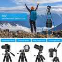 JOILCAN Tripod Camera Tripods, 74" Tripod for Camera Cell Phone Video Recording, Heavy Duty Tall Camera Tripod Stand, Professional Travel DSLR Tripods Compatible with Canon iPhone, Max Load 15 LB