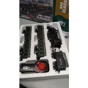 Mantfuty Train Set Train Toys for Kids w/Smokes, Lights & Sound Electric Trains w/Steam Locomotive Train Carriages & Luxury Tracks Model Trains for 3 4 5 6 7 8+