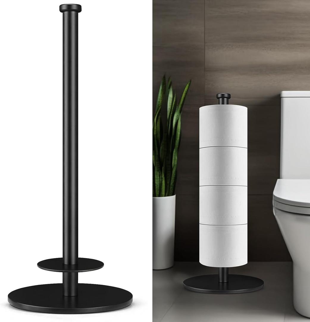 Toilet Paper Holder Stand, Toilet Paper Roll Holder, Toilet Paper Storage Stand, Toilet Paper Holder Free Standing, Tp Holder Stand (Single Column)