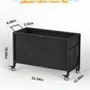 100L Large Kids Toy Box with Wheels, Toy Chest Storage Organizer for Toddlers, Boys, Girls, Toy Storage Bin for Stuffed Animals, PlayRoom, Bedroom, Nursery, Living Room, Black