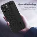 MOWIME Compatible with iPhone 16 Pro Case with Strap Wrist, Cheetah Print Shockproof Soft TPU Protective Case for Women Girls, Slim Anti Scratch Case for iPhone 16 Pro 6.3 Inch, Black