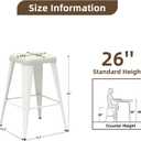 Bar Stools Set of 4, 26" Counter Height Bar Stools Backless, Upholstered Bar Stools with Metal Legs for Kitchen Island, Study Room, Cafe, White