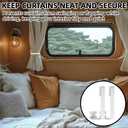 2 x TonGass 4-Pack RV Curtain Holders with Screws (White)  Camper & Motorhome Curtain Clips for Window Drapes, Heavy-Duty Plastic Retainers for RV, Boat, and Trailer Curtains