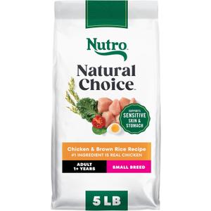 Nutro Natural Choice Small Breed Dry Dog Food, Adult Dog Food Dry Chicken and Brown Rice, 5 lbs. (EXP 06/29/26)
