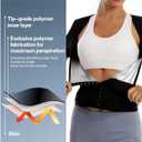 Sauna Suit Waist Trainer for Women Belly Fat,Sweat Sauna Shirt Short Sleeves, Adjustable Waist Trimmer Shapewear (Black, XXL)