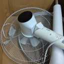 Amazon Basics 16-inch Quiet DC Motor Standing Floor Fan for Bedroom, 12 Speed with Remote, 3 Breeze Modes, Adjustable Height, Dual-Layered Blades, Timer, Energy Efficient (28W), White