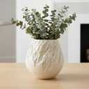 Sunddo White Ceramic Vase 8 Inch