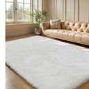 KCHOWUA Cream White Fluffy Shag Rug for Bedroom,4'x6' Machine Washable Soft Shaggy Fuzzy Small Area Rugs for Living Room,Cute Furry Plush Kids Rugs Nursery Dorm Boys Girls Bed Room Carpets,Ivory