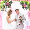Wedding Arch Decorations 2 Pack - Reusable Artificial Hanging Flowers Floral Swag Greenery Garland for Wedding Welcome Sign Backdrop Bridal Ceremony Reception Backdrop, Baby Shower