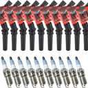 CarBole Ignition Coils Pack DG508 & Iridium Spark Plug SP479, Compatible with Ford E350 E450 Econoline Super Duty F350 F450, Replacement for FD503 DG457 F523 E213 E262 E409 (Set of 10)