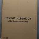 Cat Litter Box Enclosure with Cat Bed; Hidden Enclosure Litter Tray in Living Room, Bedroom, Corner; Kitten Washroom Fit Most of Litter Box; Large Pet Litter Box Pee Shield (Grey)