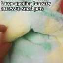 Rainbow Thick Velvet Ferret Sugar Gliders Hammock Pouch Sack Swing Hanging Bed for Rat Guinea Pig Squirrel and Other Small Animal (Colorful-Pink)