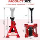 6 Ton Heavy Duty Car Jack Stands with Double Locking for Trucks,Red