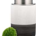 EMPO Ceramic Embossed Press Foam Hand Soap Dispenser - 300ml Large Capacity Facial Cleansing Bottle and Liquid Soap Dispenser for Kitchen Bathroom with Mousse Lotion Pump (White)