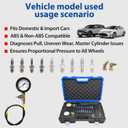 Brake Pressure Tester, Universal Brake Pressure Gauge, 0-3500PSI ABS Hydraulic Oil Pressure Gauge Kit, Brake System Test Diagnostic Tool for Gasoline Car