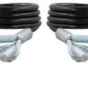 CURT 80136 43-7/8-Inch Vinyl-Coated Trailer Safety Cables, 3/8-In Snap Hooks, 3,500 lbs Break Strength, 2-Pack