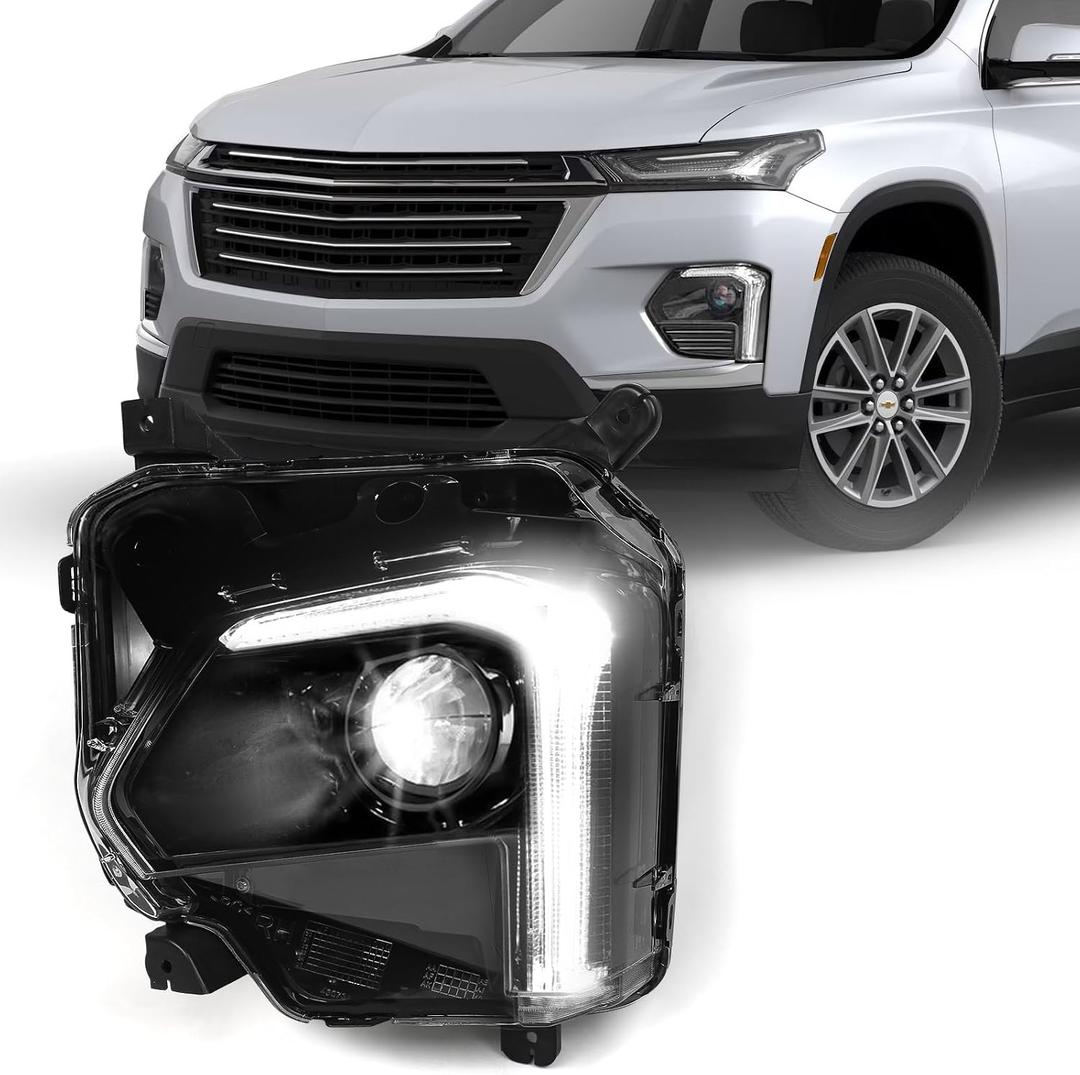 LED Headlight Compatible with Chevy Traverse 2022 2023 2024 w/LED DRL Factory Style Headlamp Assembly w/Bulbs Left Driver Side LH