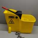 Rubbermaid Commercial Products 31 QT Tandem Mop Bucket and Wringer Combo on Wheels, Yellow, for Floor Cleaning/Wet Mopping