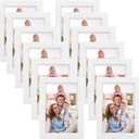 Giftgarden White 4x6 Picture Frame Pack of 12, Multi White Woodgrain 4 by 6 Photo Frames Bulk for Wall or Tabletop Display