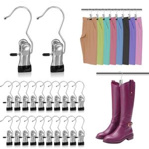 Kifmurase 200Pcs Boot Hangers Clips, Laundry Hooks, Clothes Pins, Closet Hanger Organizer Clamps, Socks Towel Clips, Heavy Duty Clothespins, Bulk Clothes Hangers for Closet Travel Pants Socks