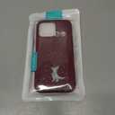 Unov Case Compatible with iPhone 15 Pro Max 5G Soft TPU Slim Protective Case with Dino Rainbow Dinosaur Dragon Card Holder Back Cover Case Wine Red