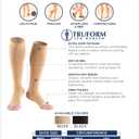 Truform 15-20 mmHg Compression Stockings for Men and Women, Knee High Length, Open Toe, Beige, Large