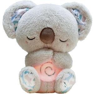 Relief Koala Breathing Stuffed Animal Baby Sound Machine Soother Koala Bear Anxiety with Sensory Details Music Lights Rhythmic Breathing Motion (Grey) (Grey)