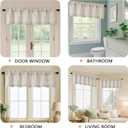 OVZME Valance for Windows, Light Filtering Faux Linen Textured Small Short Valance Kitchen Curtain, Dual Rod Pocket Top Short Window Curtain for Bathroom Basement Farmhouse, 60Wx14L Inch, Linen Color