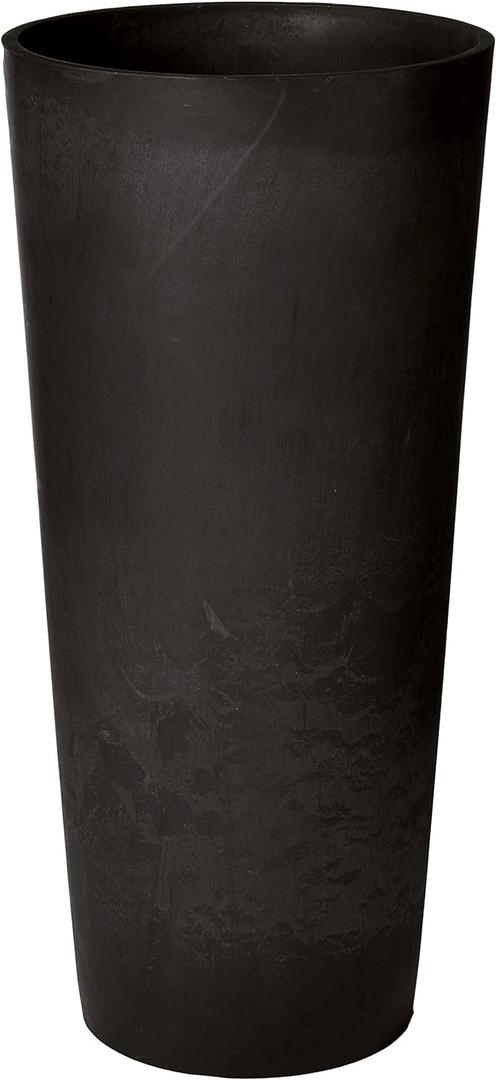 PSW S32BK Contempo Tall Round Planter, 13" by 13" by 28" , Black