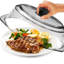Tall Glass Microwave Splatter Cover for Food - Cookware & Bakeware Serving Dish Cover, Plate Splatter Guard Lid with Easy Grip Silicone Handle Knob - 100% Food Grade BPA Free & Dishwasher Safe - 10in