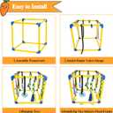 Puppy Play Gym with 8 Hanging Toys for Teething &Chewing, Interactive Activity Center for Small Dogs to Relieve Boredom & Anxiety, Indoor Enrichment Toys to Keep Them Busy (Square)