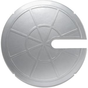18 inch Metal Slotted Sump Pump Cover, Silver Decorative Submersible Outdoor Water Well Covers, Septic Tank Lids Protection for Sewage Pump, Sump Basin, Sump Bucket (1, Silver)