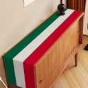 Nepnuser Italy Table Runner 108 Inches Long for Italian Themed Party Decoration Home Kitchen Dining Room Dinner Linen Table Decor